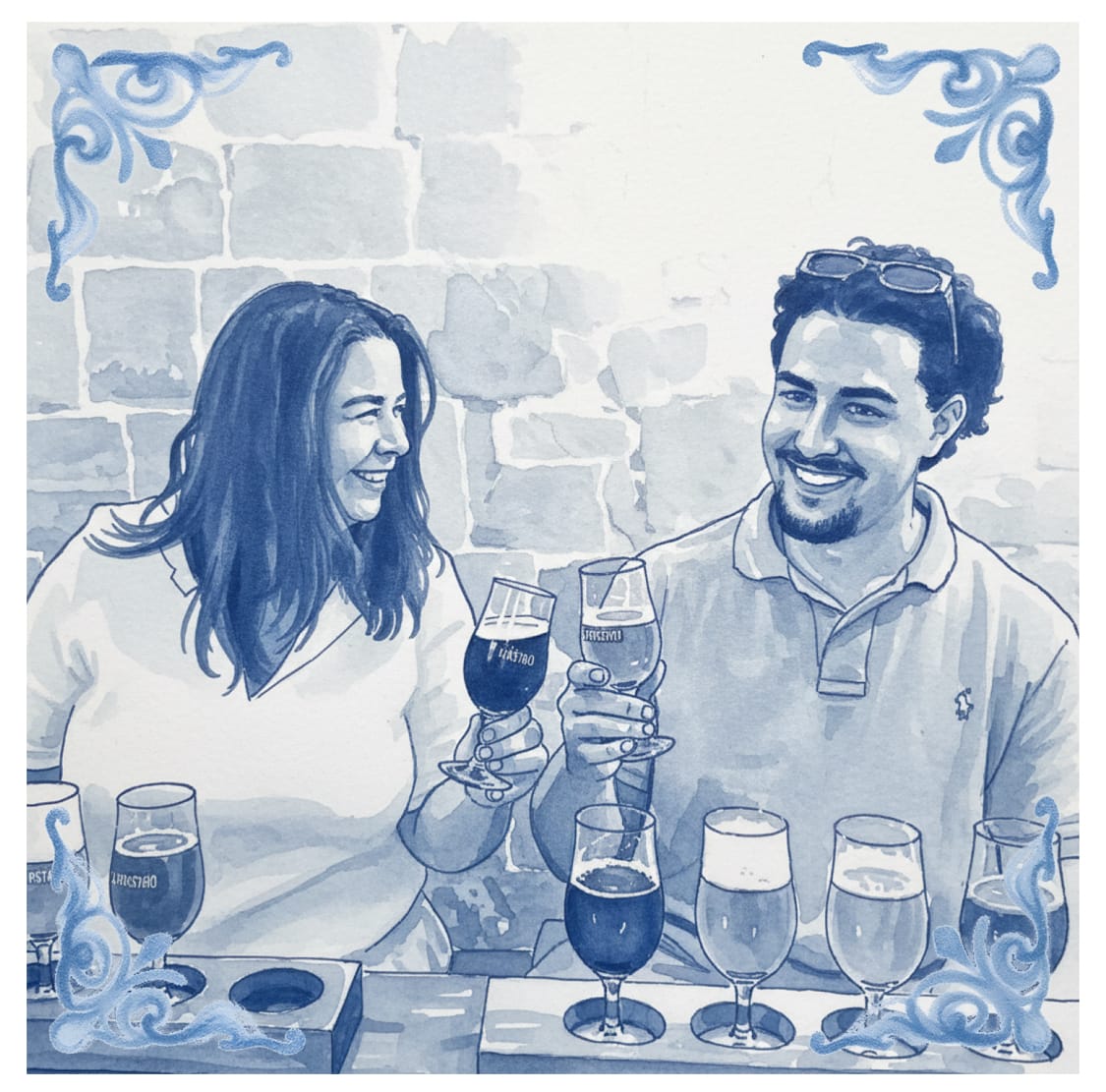 Customer photo review of Delfts Blauw tegeltje bedrukken met jouw foto