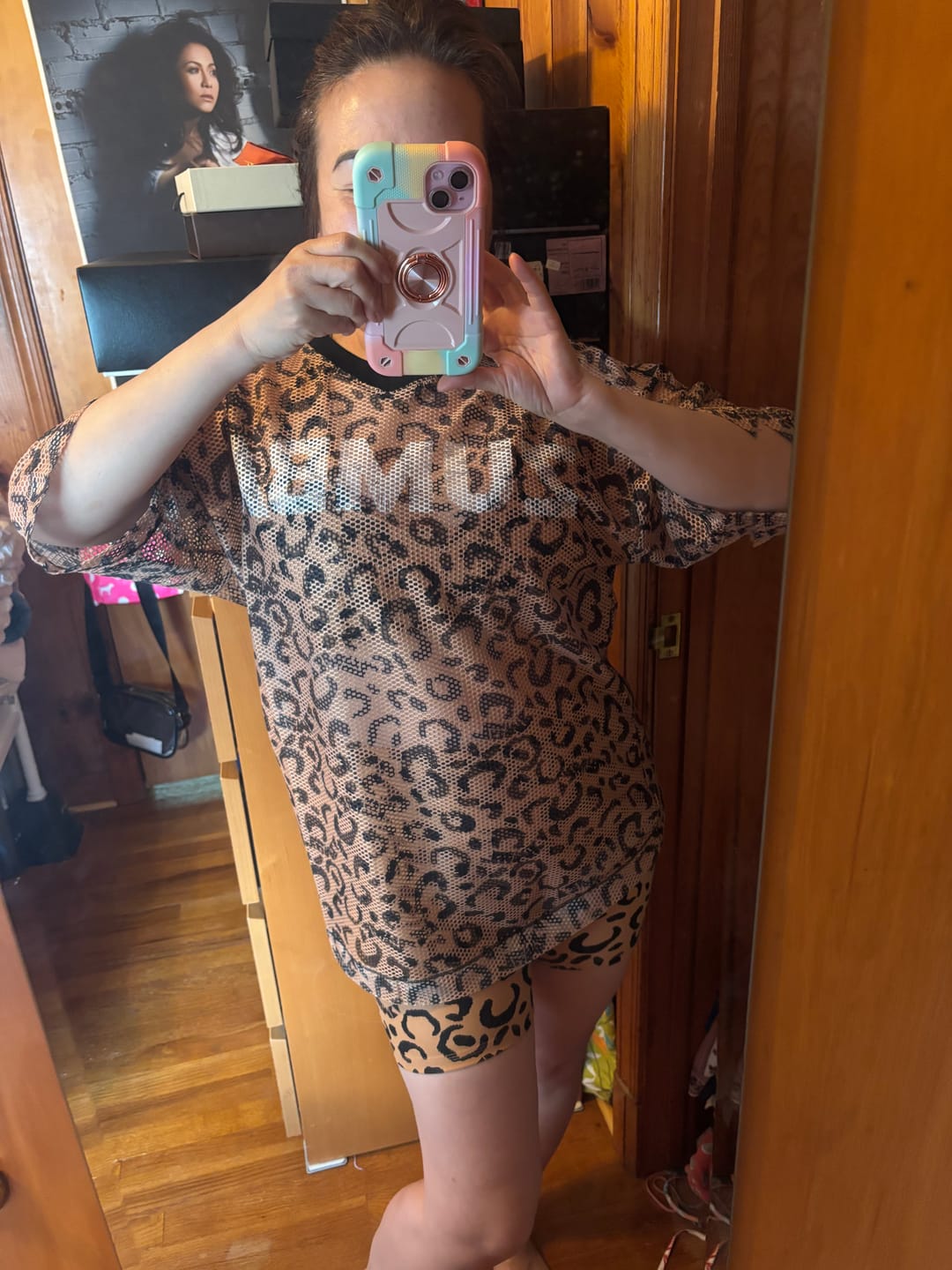 Customer photo review of Zumba Wildbeat Oversized Mesh Top