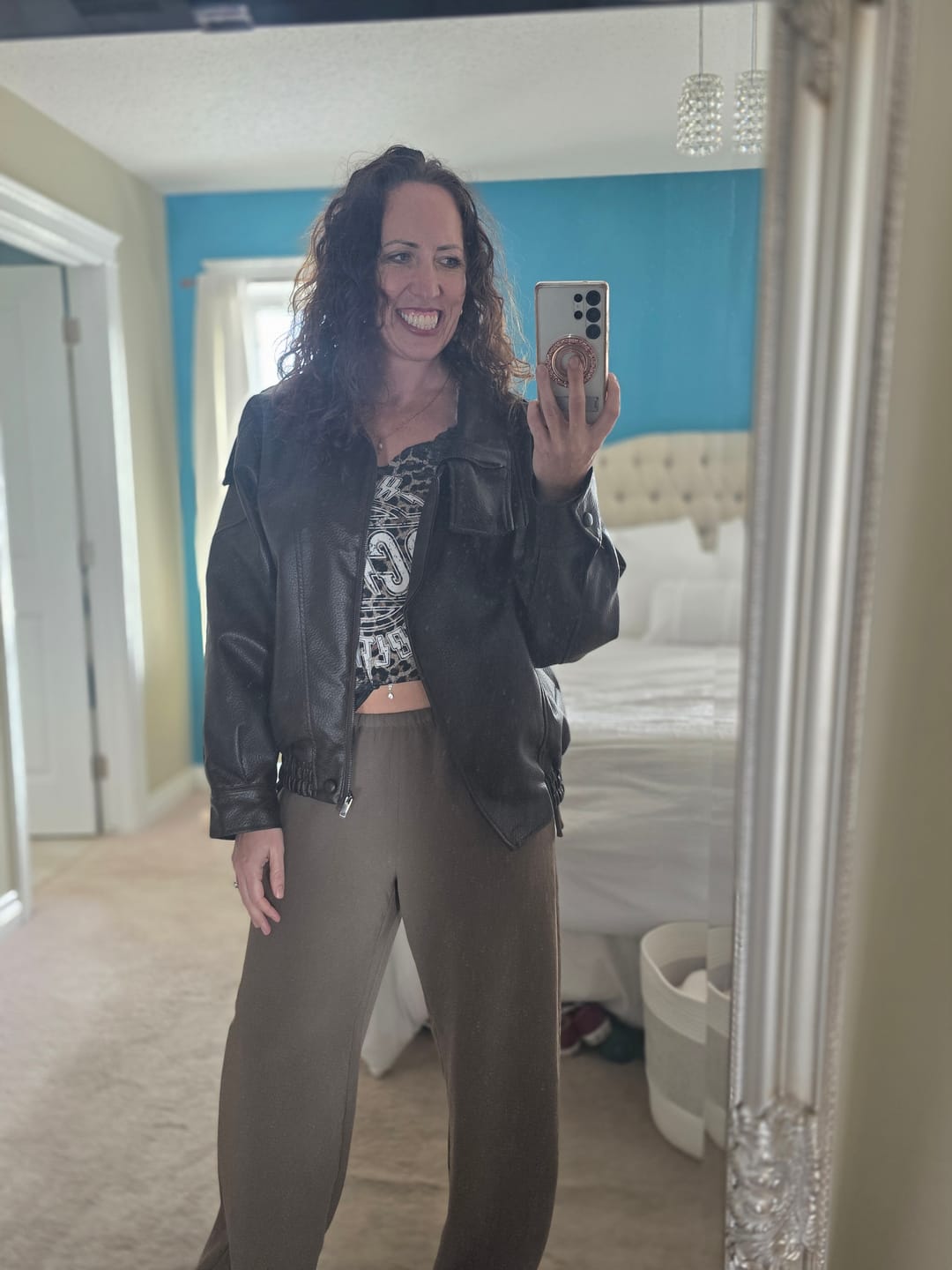 Customer photo review of Carla Asymmetrical Leather Jacket