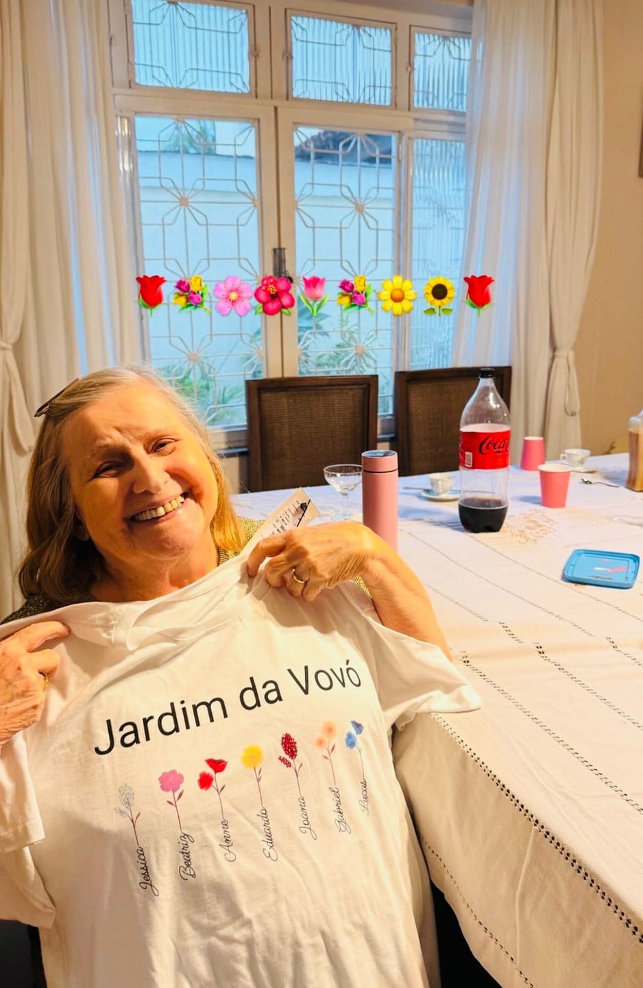 Customer photo review of Camiseta Personalizada Jardim da Vovó - BRANCA - Algodão 100%