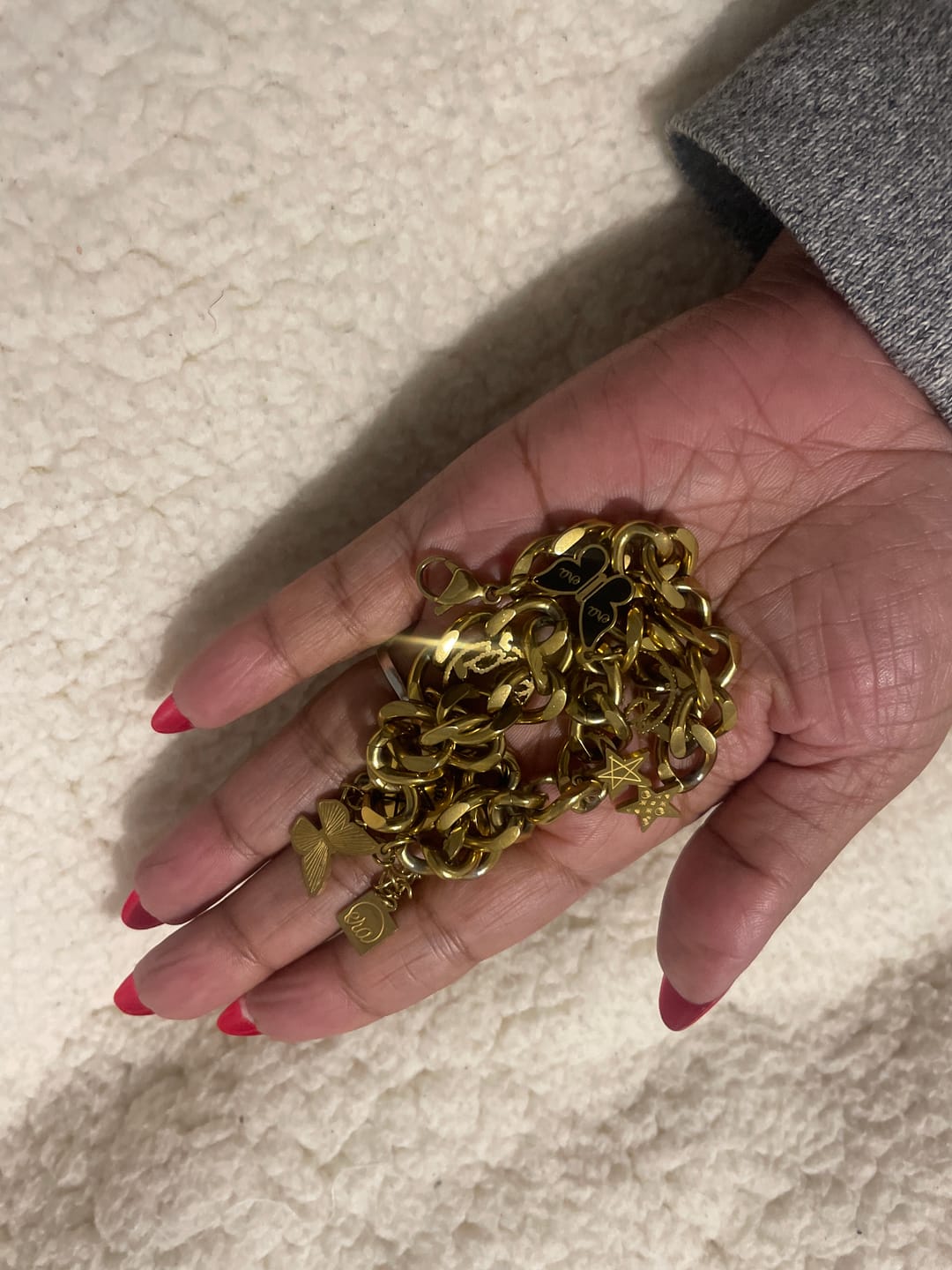 Customer photo review of Gold Era Charm Bracelet & Necklace Set