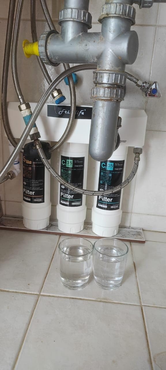 Customer photo review of Frizzlife 3-Stage Direct-Connect Under-Sink Water Filter System, SK99-NEW