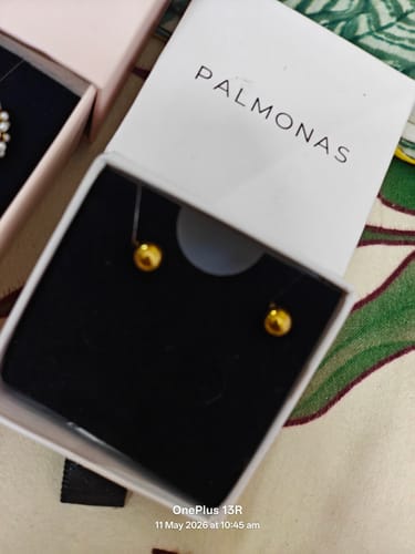 Customer photo review of Plain Ball Stud Earrings