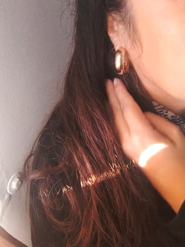 Reseña con foto de un cliente sobre Set Aros Argollas Gruesas Street