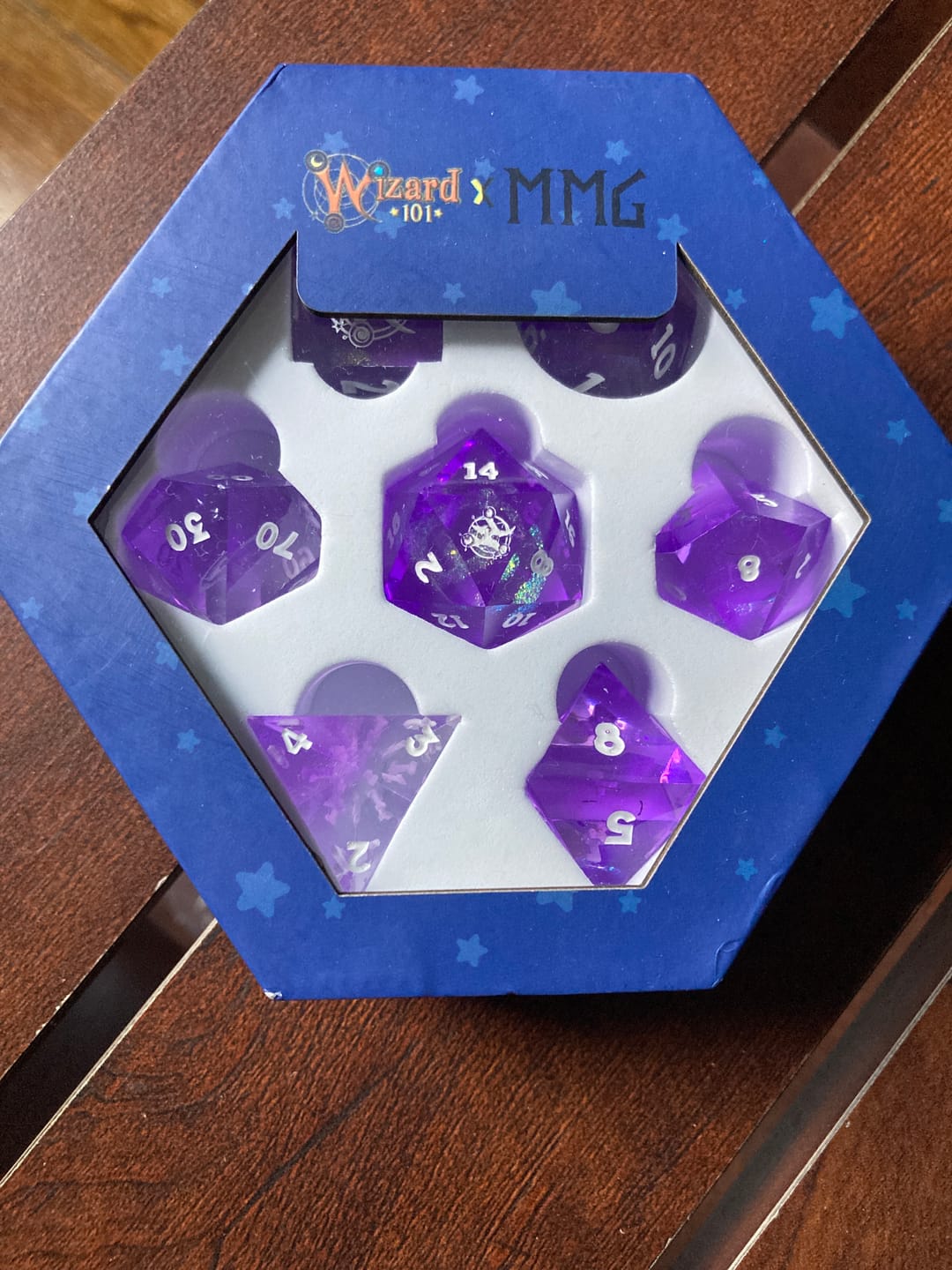 Customer photo review of PRE-ORDER | Sharp Edge Resin Dice Set | Wizard101 x Misty Mountain Gaming
