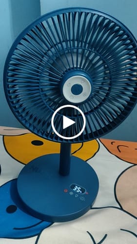 Customer video review of Rechargeable Table Fan with ProLift™ Adjustable Stem and Mood Light | LĪT PRO
