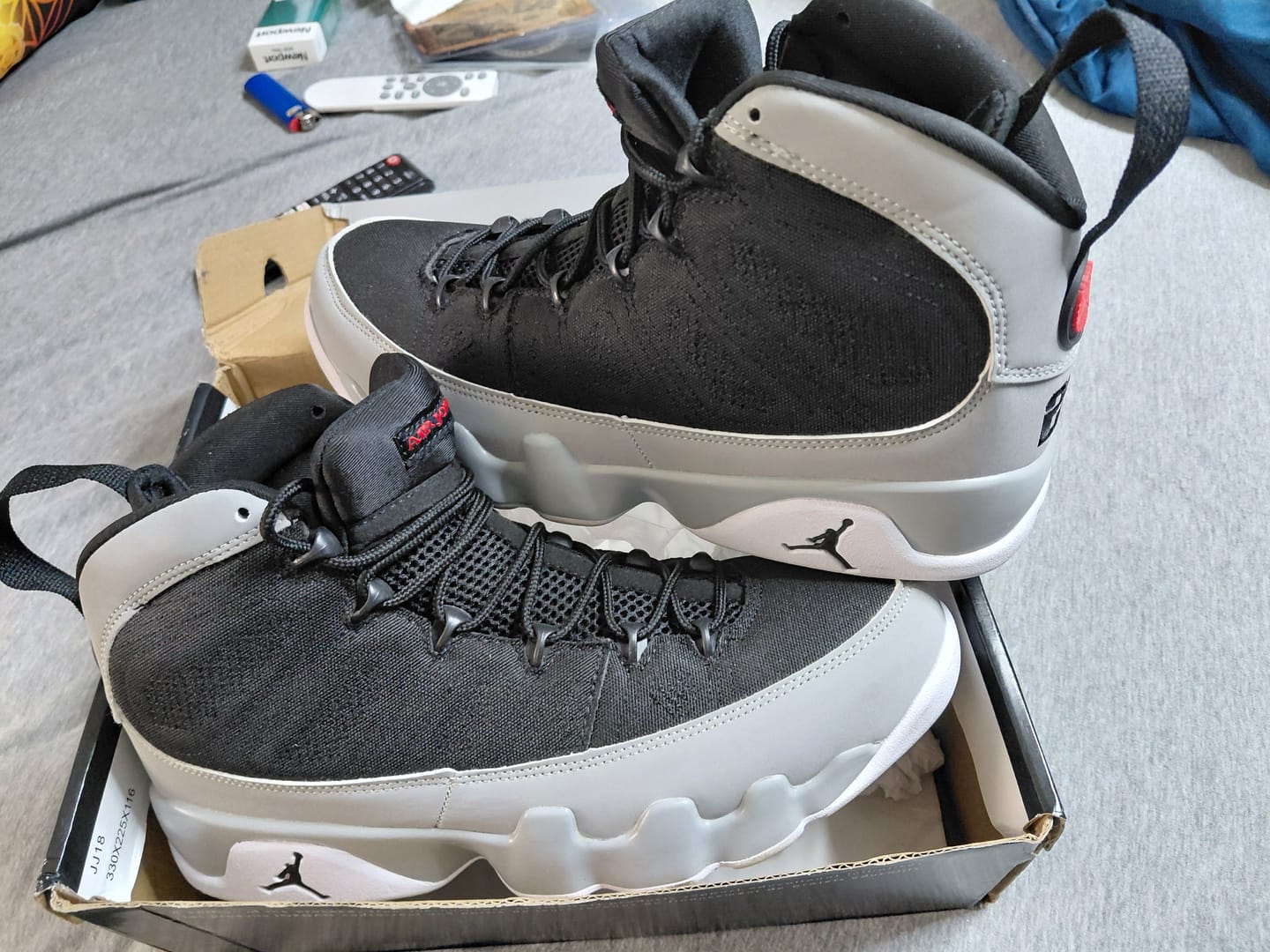 Customer photo review of Jordan 9 Retro GS "Particle Grey"