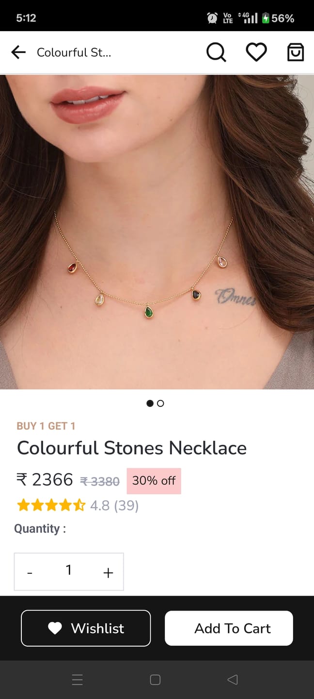 Customer photo review of Colourful Stones Necklace
