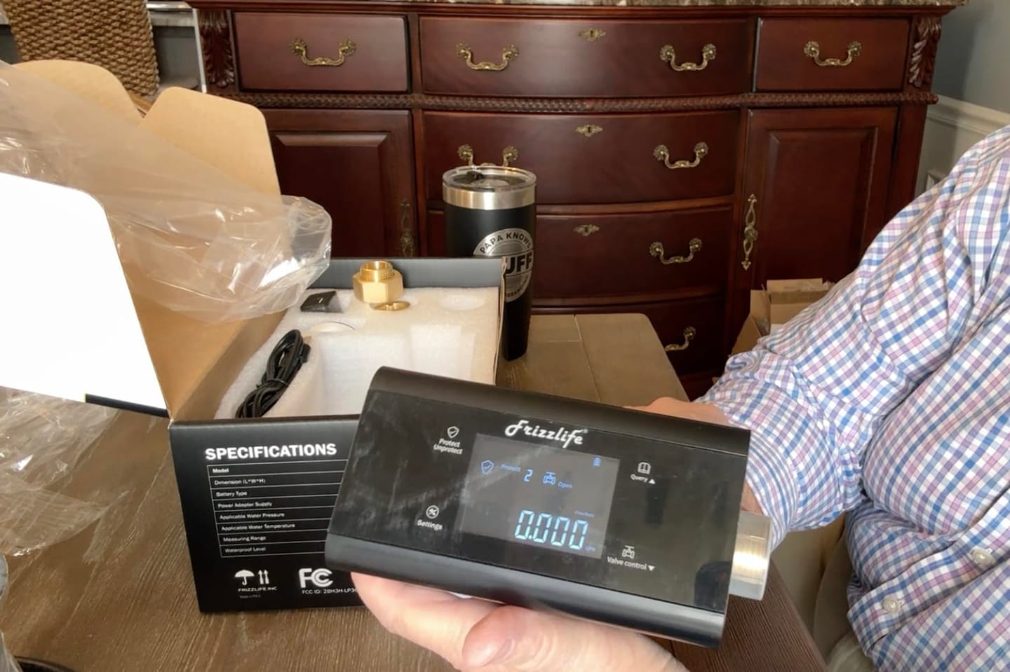 Customer photo review of Frizzlife Smart Water Monitor with Automatic Shutoff Sensor, LP365