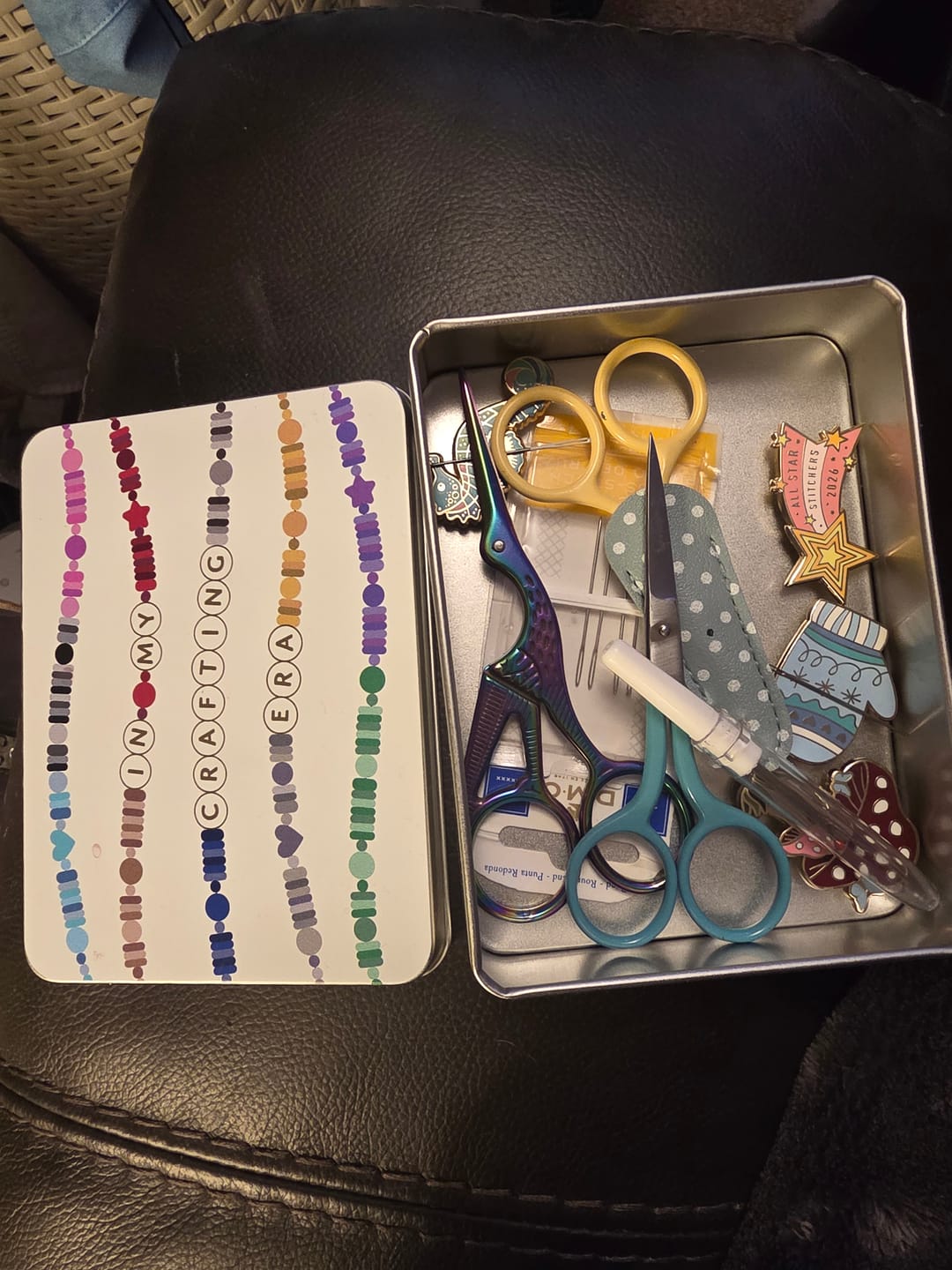 Customer photo review of Crafting Era Tin - Cross Stitch Storage