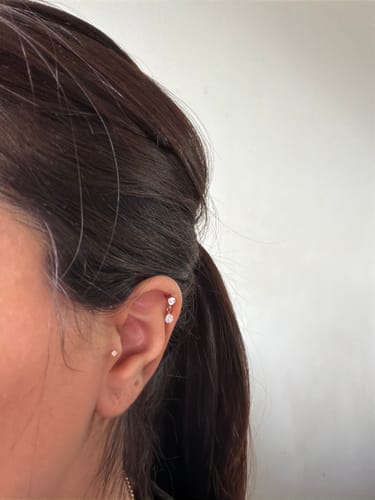 Customer photo review of The Sparkle Charm Flat Back Stud - Titanium