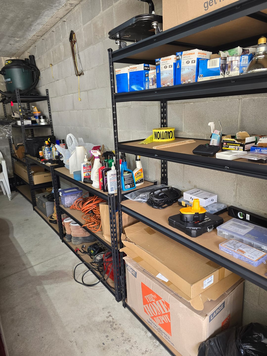 Customer photo review of Reibii 72"H x 48"W Garage Storage Shelves, 2650 lbs Heavy Duty Steel Shelving Rack, Adjustable Metal Shelves for Basement, Pantry & Utility Room