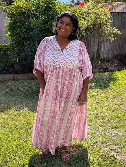 Customer photo review of Mindy Cotton Maxi Dress