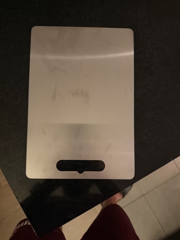 Customer photo review of Stainless Steel Cutting Board – Hygienic Kitchen Essential