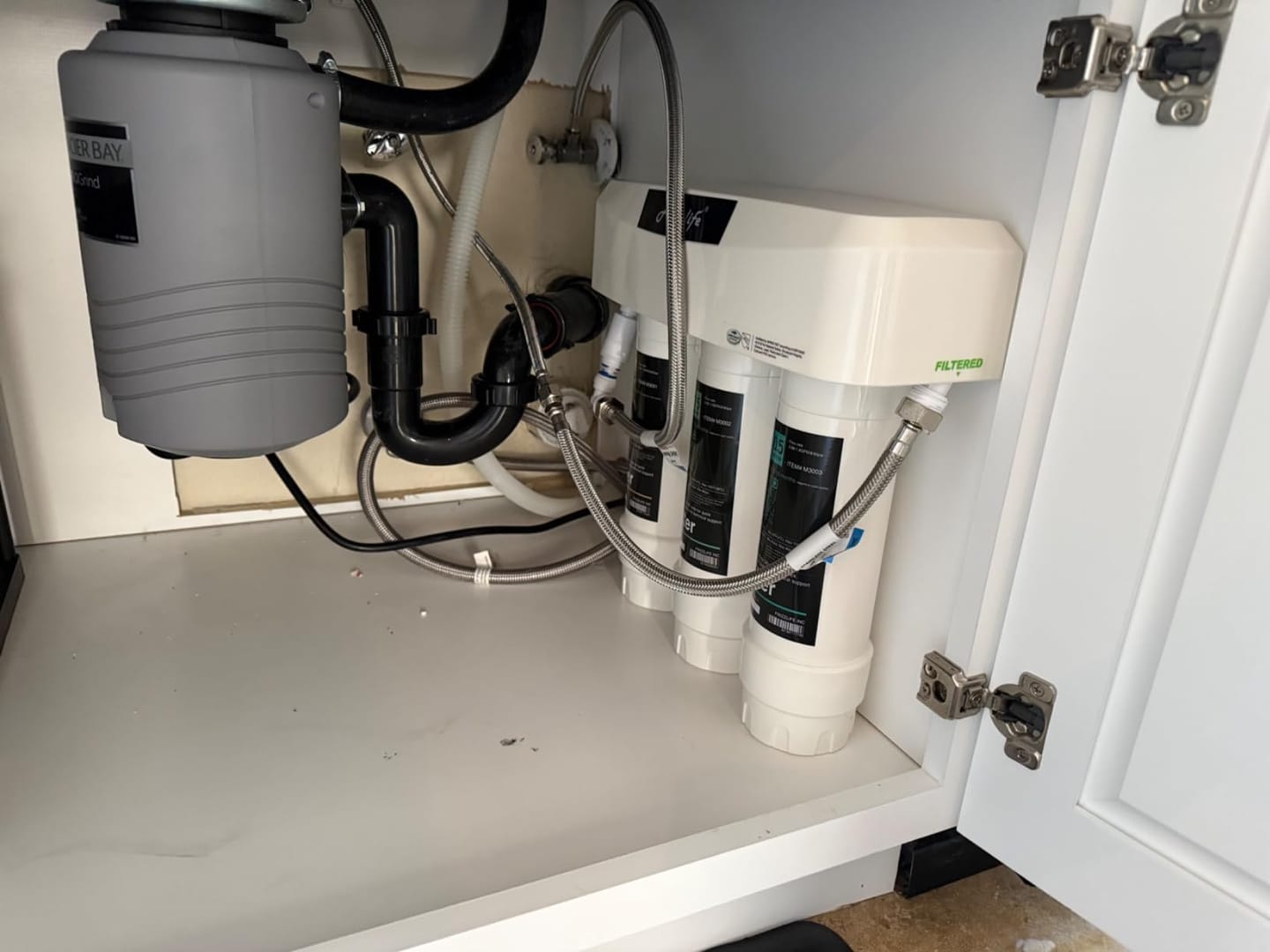 Customer photo review of Frizzlife 3-Stage Direct-Connect Under-Sink Water Filter System, SK99-NEW