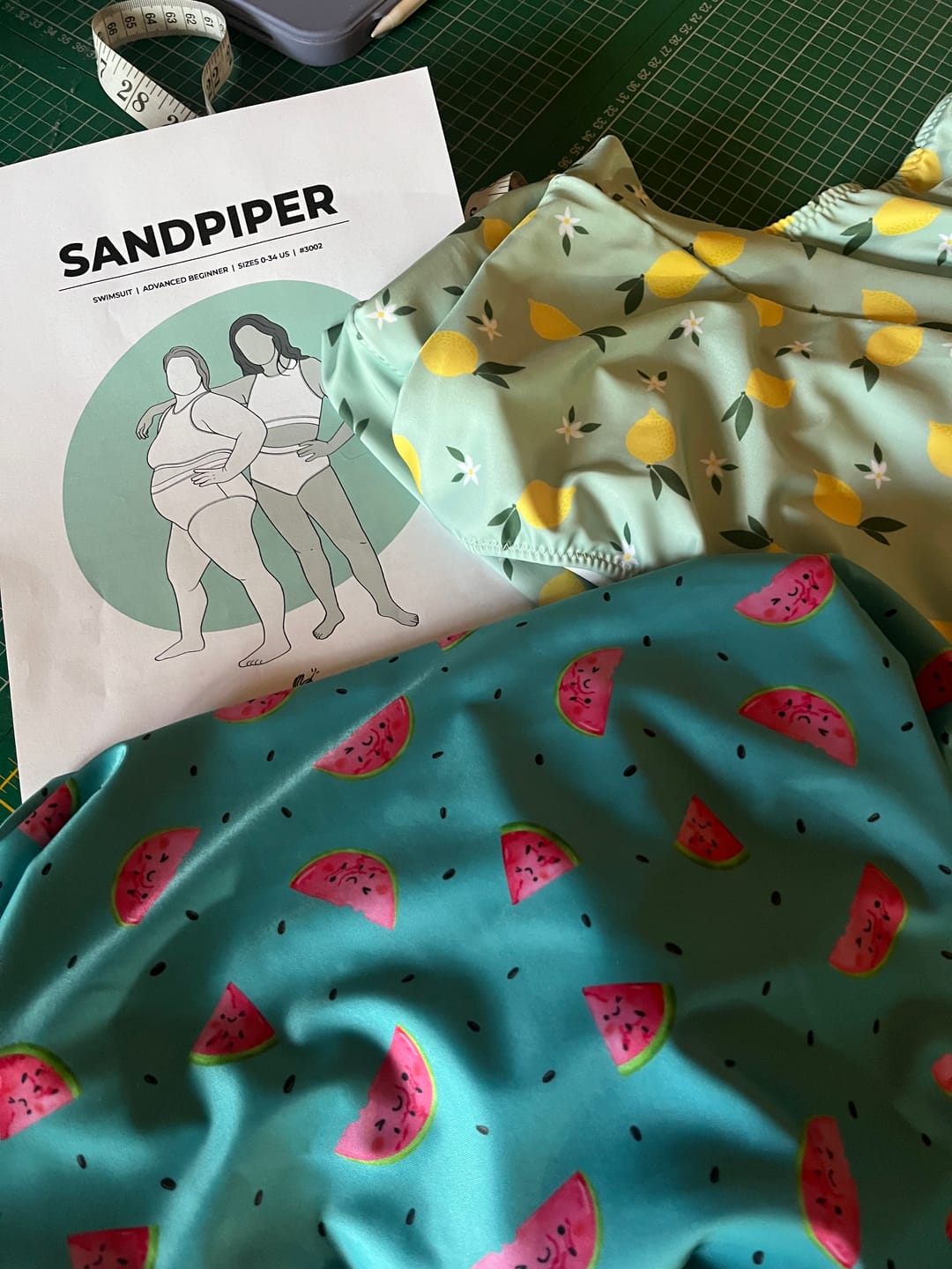 Customer photo review of Watermelon Sprinkle Swimwear Jersey Fabric