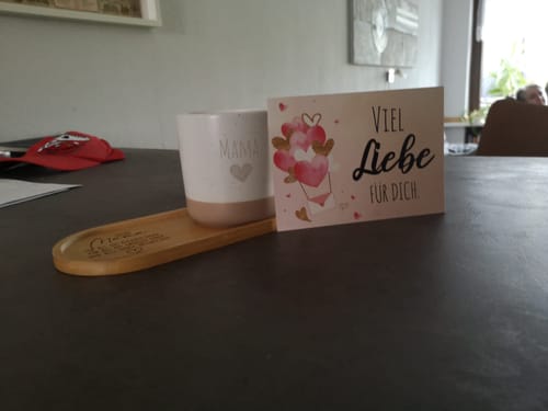 Customer photo review of Geschenkset - Tasse + Tablett - Danke Mama für all die kleinen Dinge