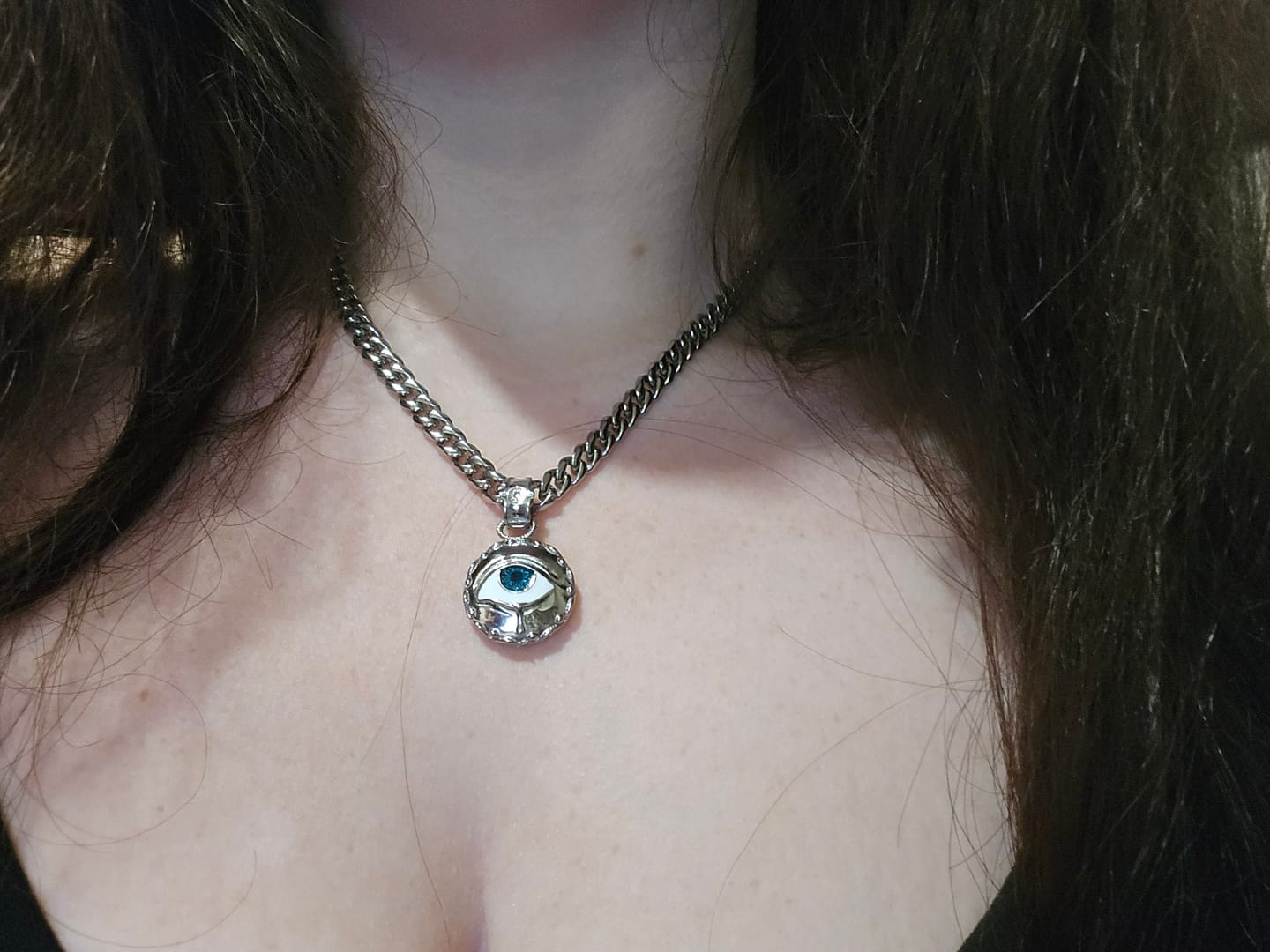 Customer photo review of EVIL EYE PENDANT