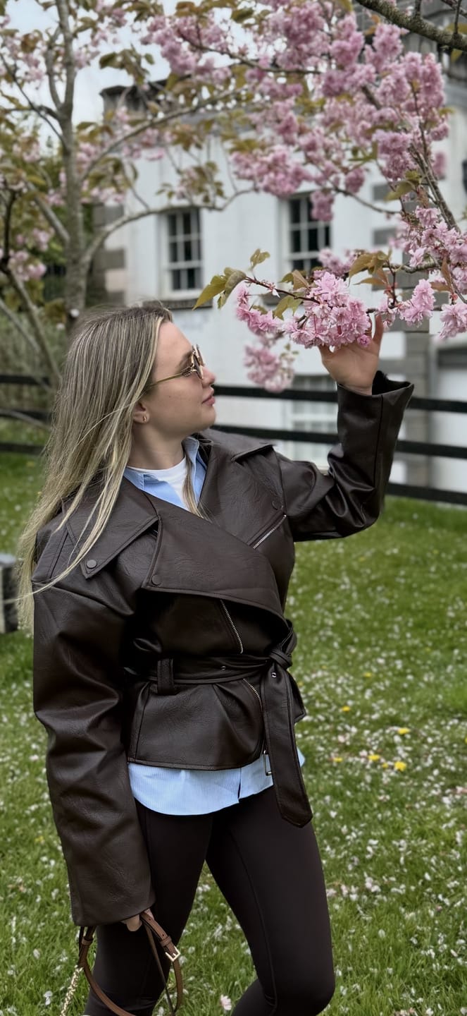 Customer photo review of Gertrude Vegan Leather Jacket
