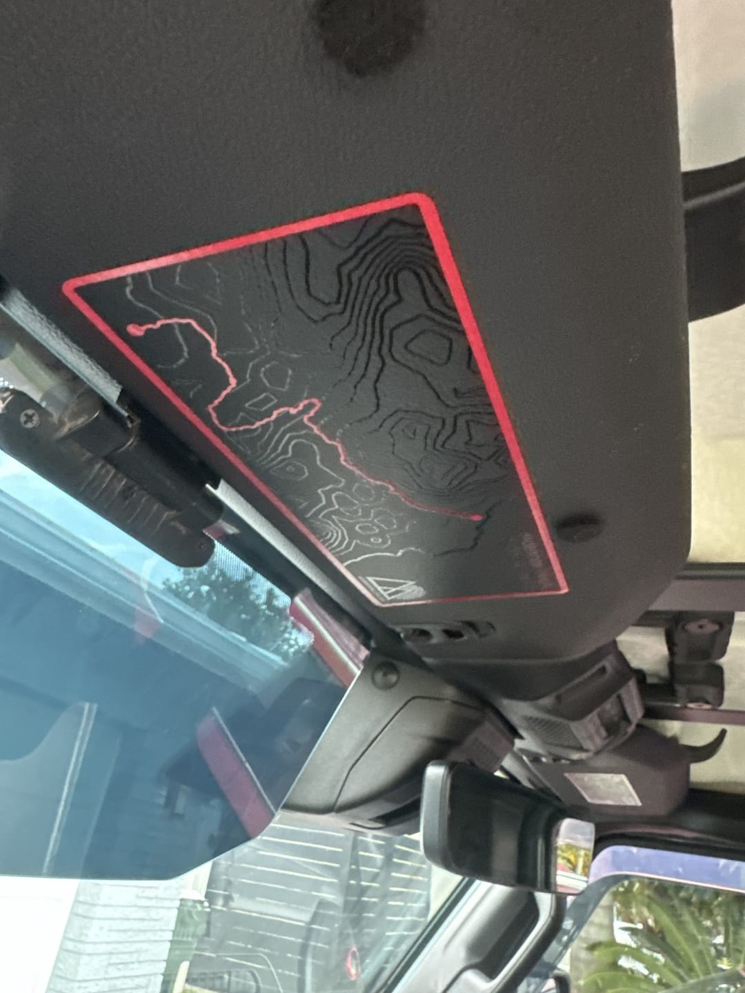 Customer photo review of Sun Visor Decal Set – Covers OEM Warning Labels | Driver + Passenger Pair