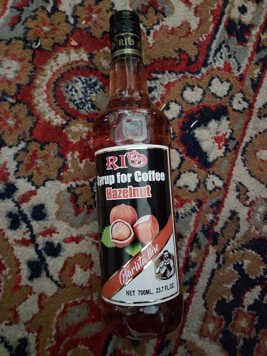 Customer photo review of BBD: 4/4/2026 Hazelnut Syrup for Coffee by Rio, 23.7 fl oz (700 ml)