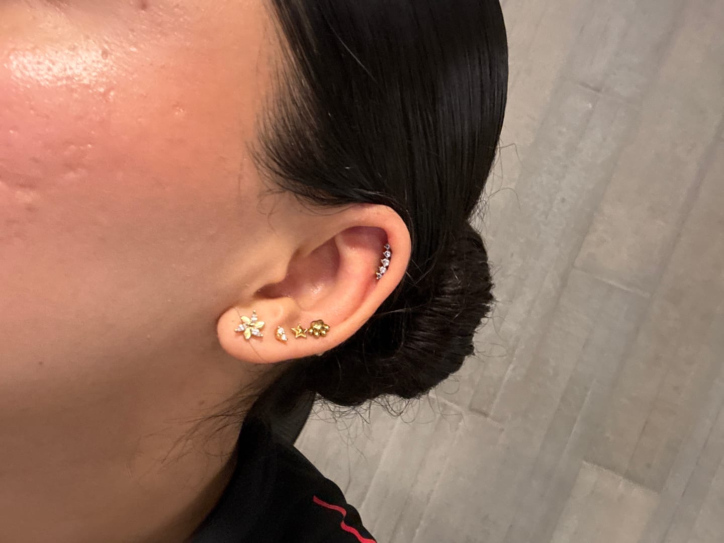 Customer photo review of Arete Dos Zirconias Primera Perforacion