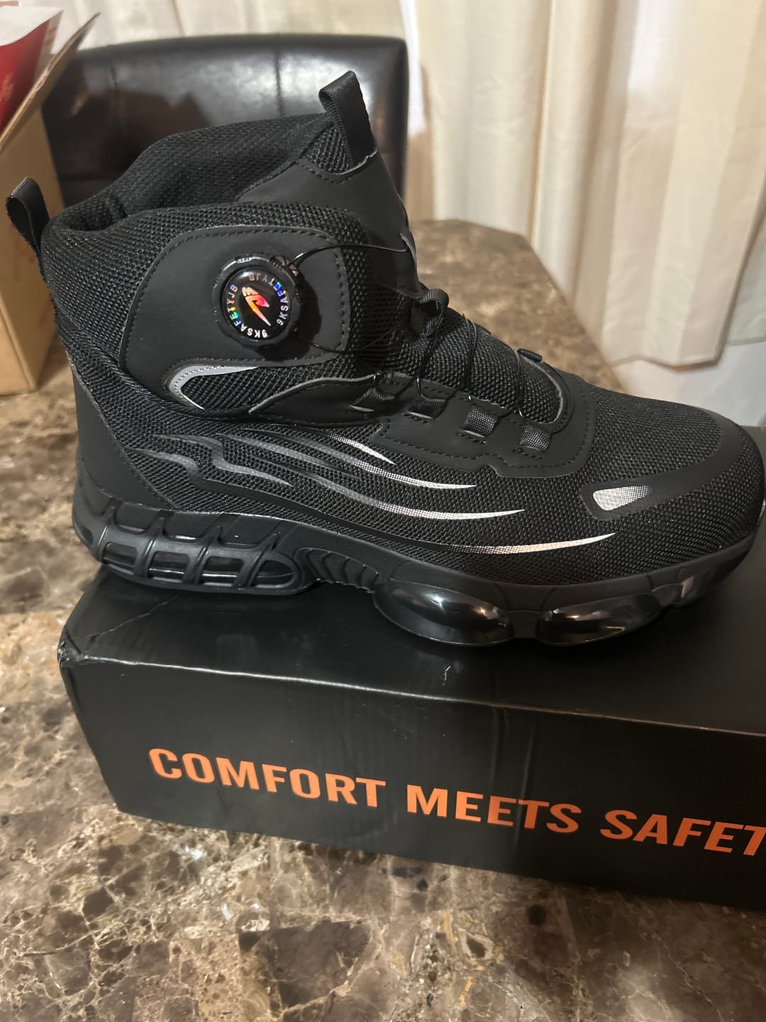 Customer photo review of Maven Steel Toe Dial-Lacing Work Safety Boots