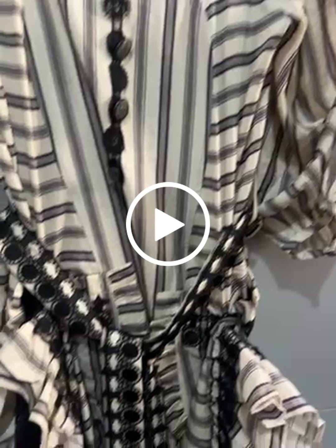 Customer video review of DOINDULGE Striped Square-Neck Fitted Waist Dress with Lace Trim