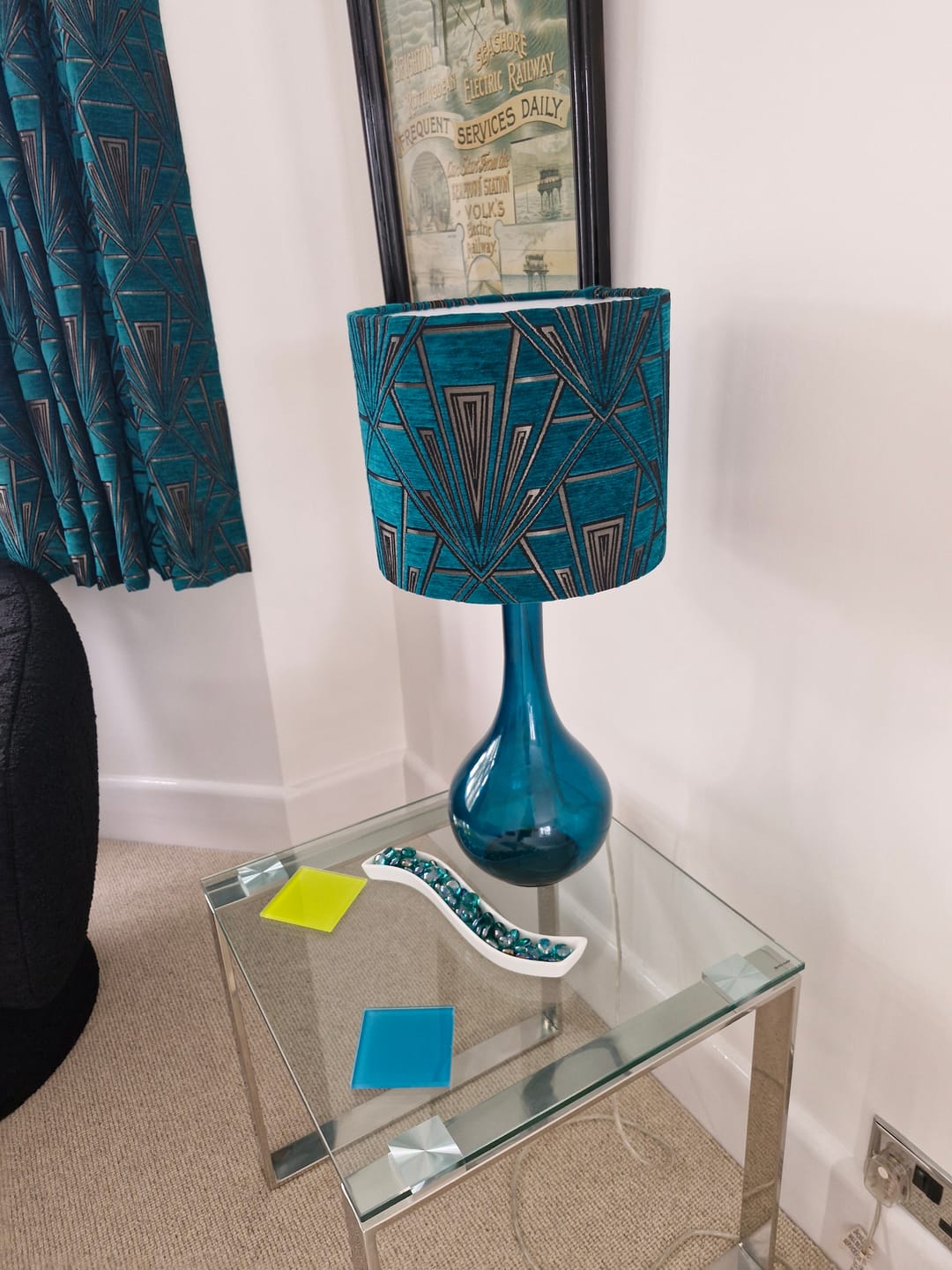 Customer photo review of Gatsby Art Deco Handmade Lampshade in Green