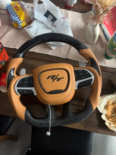 Customer photo review of 2015-2023 Dodge Charger/Challenger/Durango Carbon Fiber Steering Wheel - Customizable