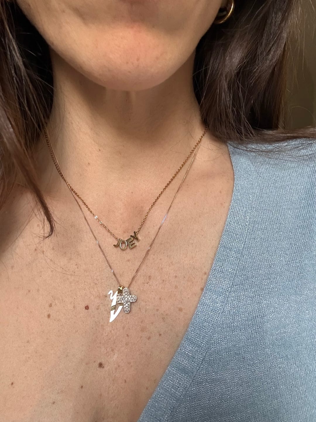 Customer photo review of Personalized Tiny Initial Necklace