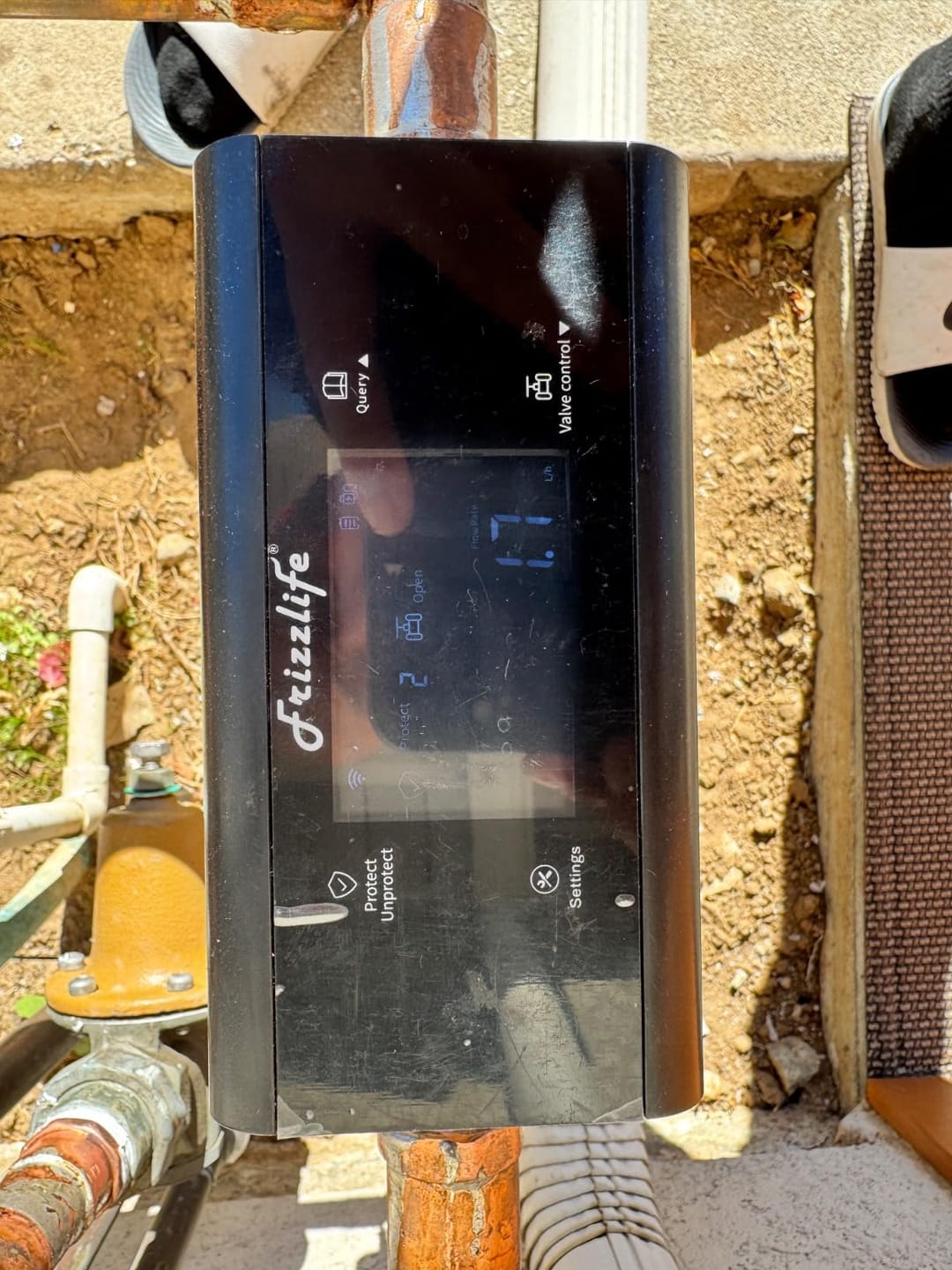 Customer photo review of Frizzlife Smart Water Monitor with Automatic Shutoff Sensor, LP365