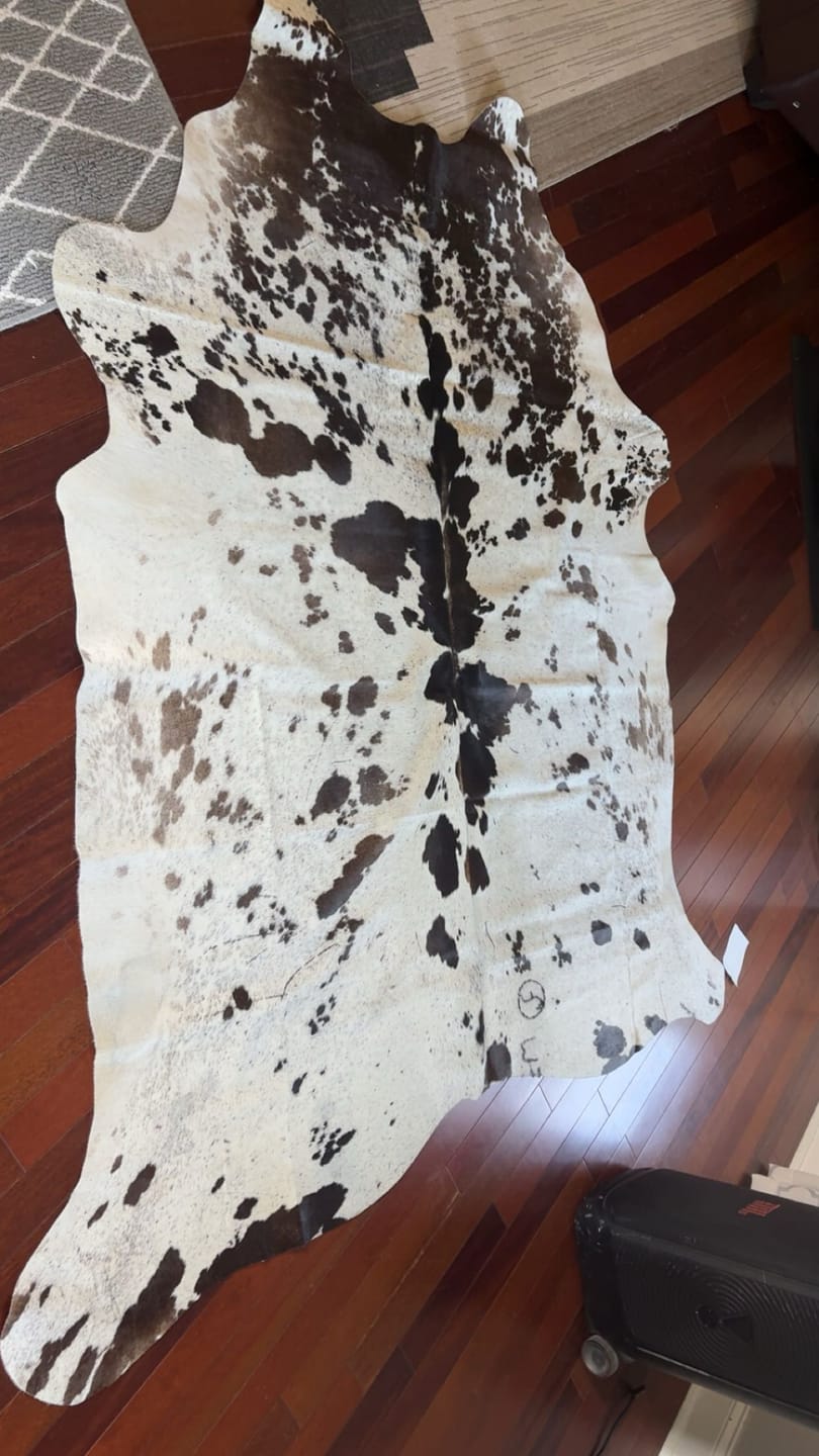 Customer photo review of SUPER SALE Brown Salt & Pepper Natural Cowhide Rug - X-Large 7' 5"H x 6' 5"W