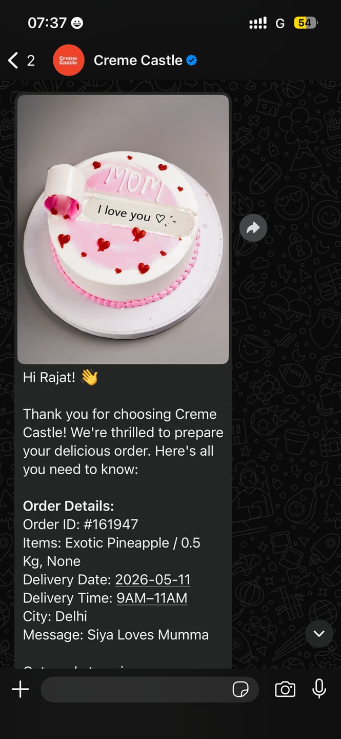 Customer photo review of Mother's Day Special Mom Secret Message Cake