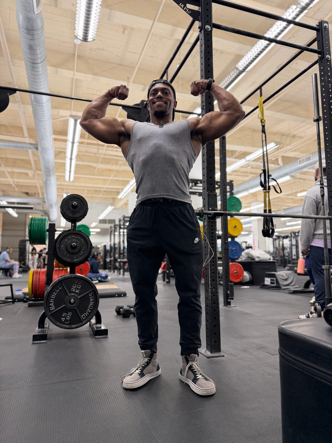 Customer photo review of Premium Ultra-Soft Cotton Distressed Fitted Tank 2 Pack