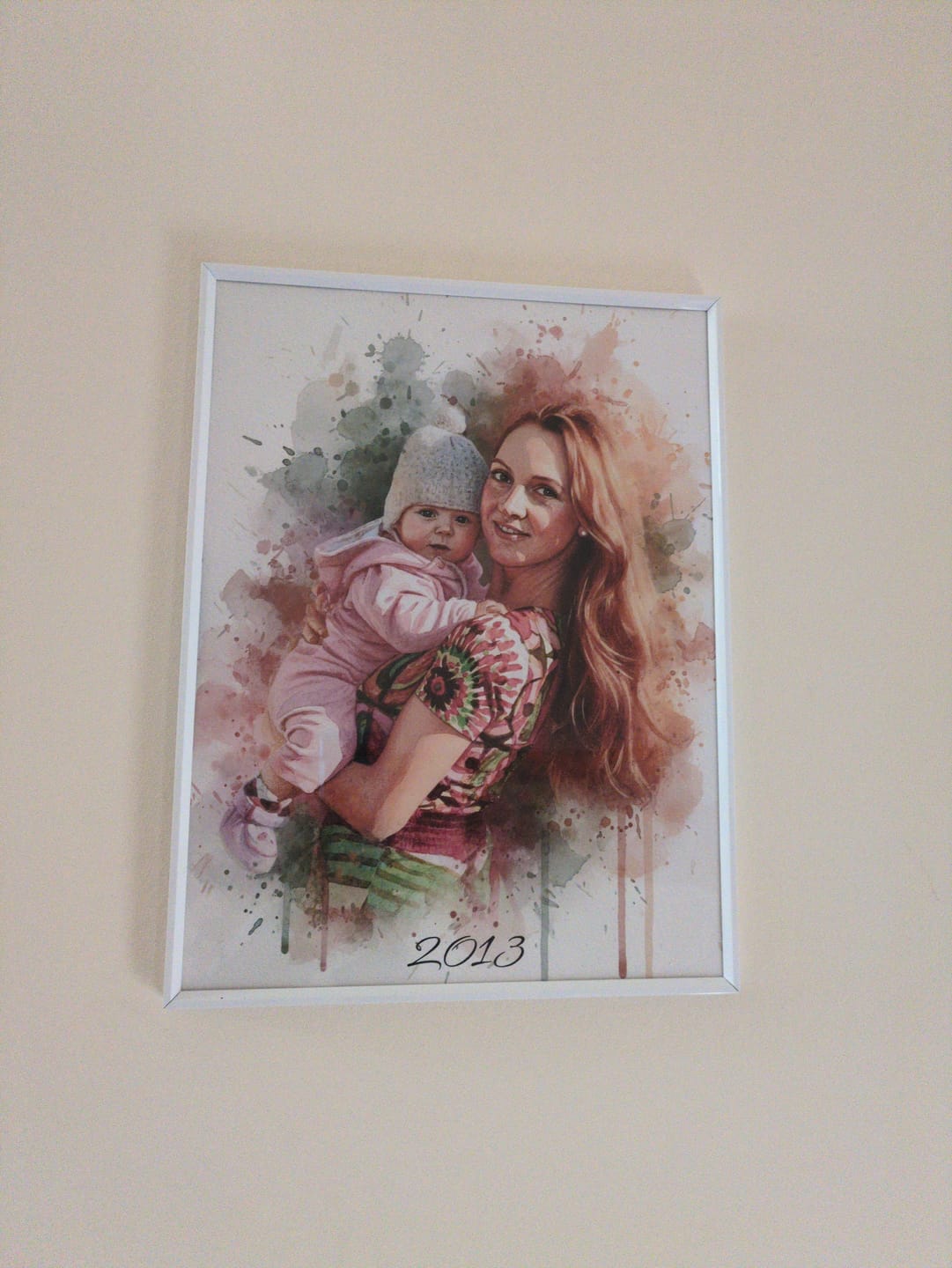 Customer photo review of Foto deines Baby im Aquarell-Stil | Geschenk zur Geburt