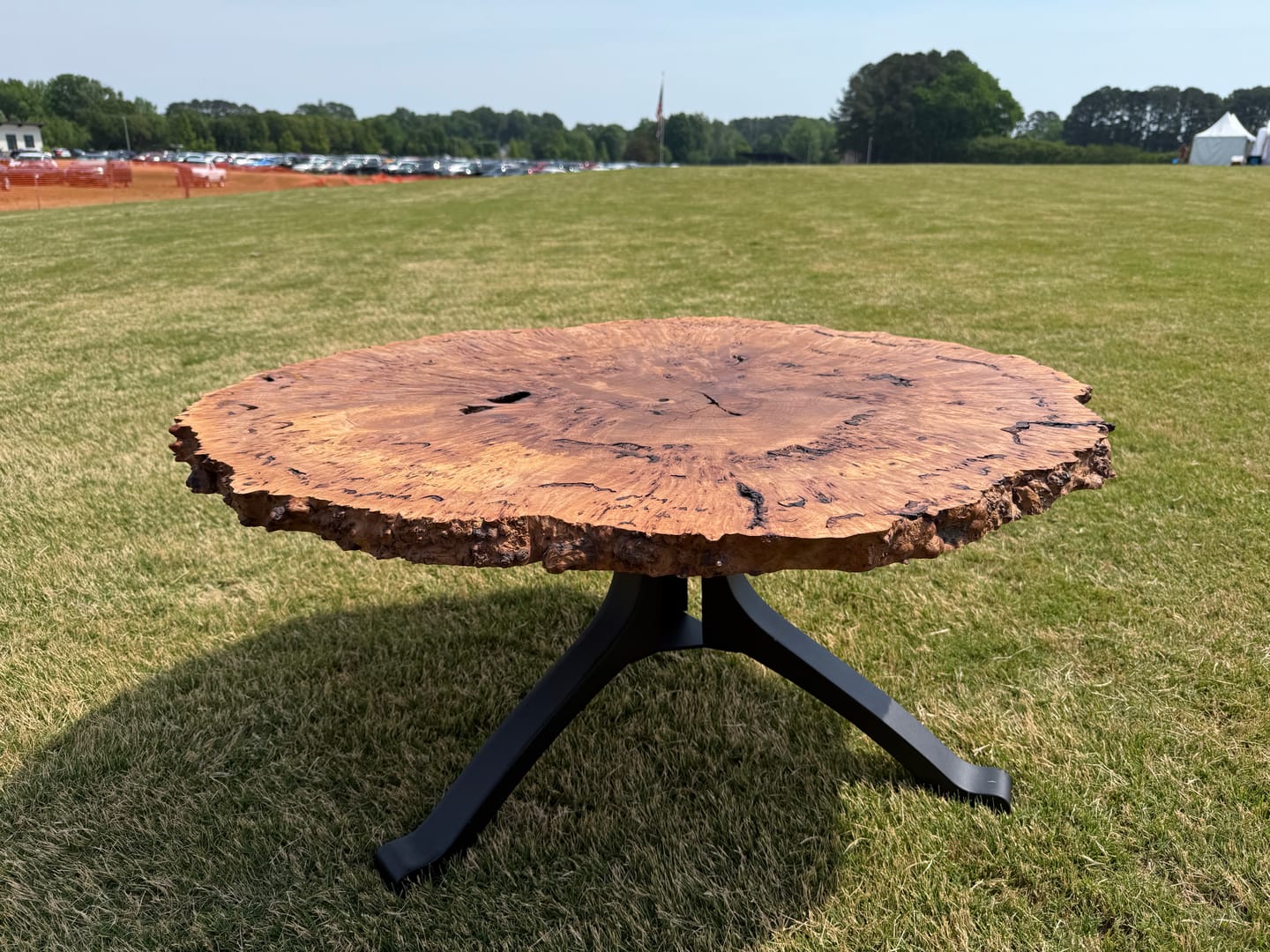 Customer photo review of Coffee Table Base 228 Wishbone 16.5" H Handmade DIY Project