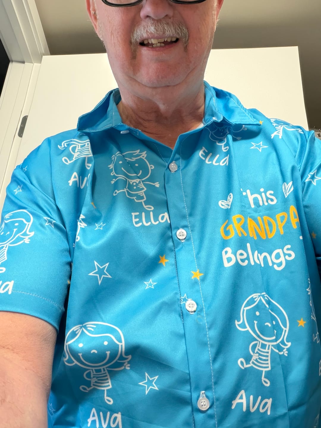 Customer photo review of Personalized Hawaiian Shirt- This Grandpa Belongs To Doodle