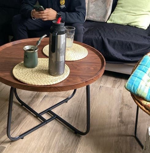 Customer photo review of Set X2 Mesa Ratona Centro Redonda Nido Living Madera Homilu Marrón