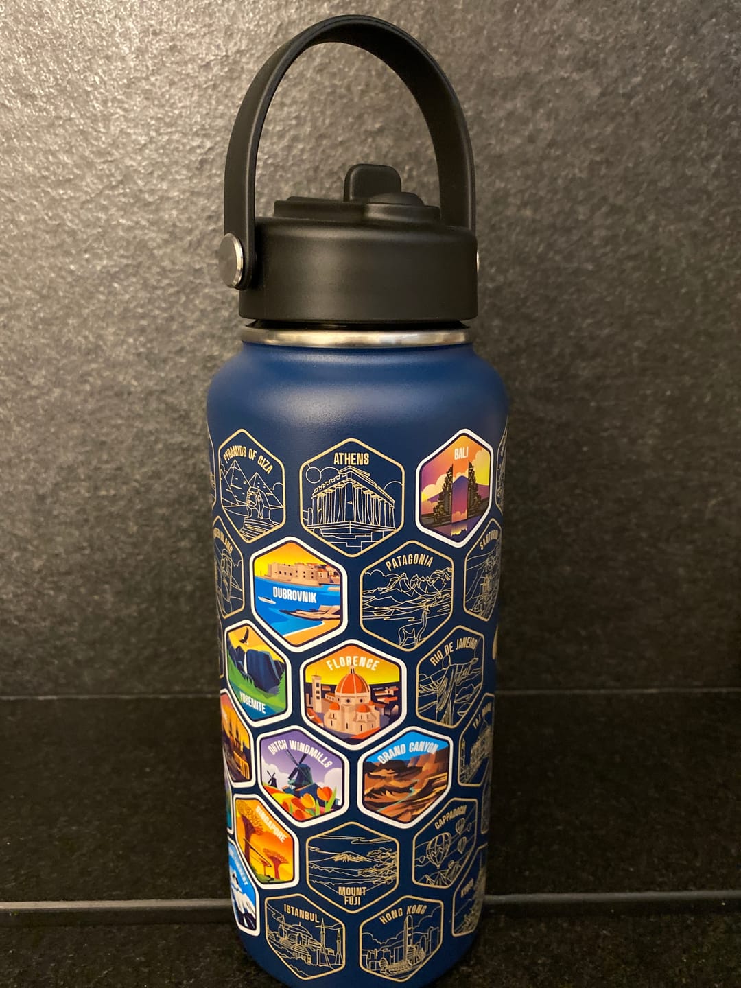 Customer photo review of World Explorer Bottle + Stickers