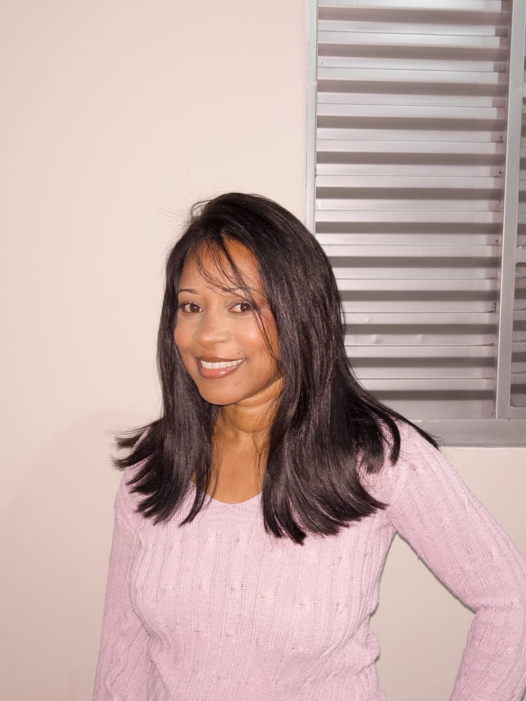 Customer photo review of Lace Front Humana Mada - Castanho Escuro Natural 40 cm