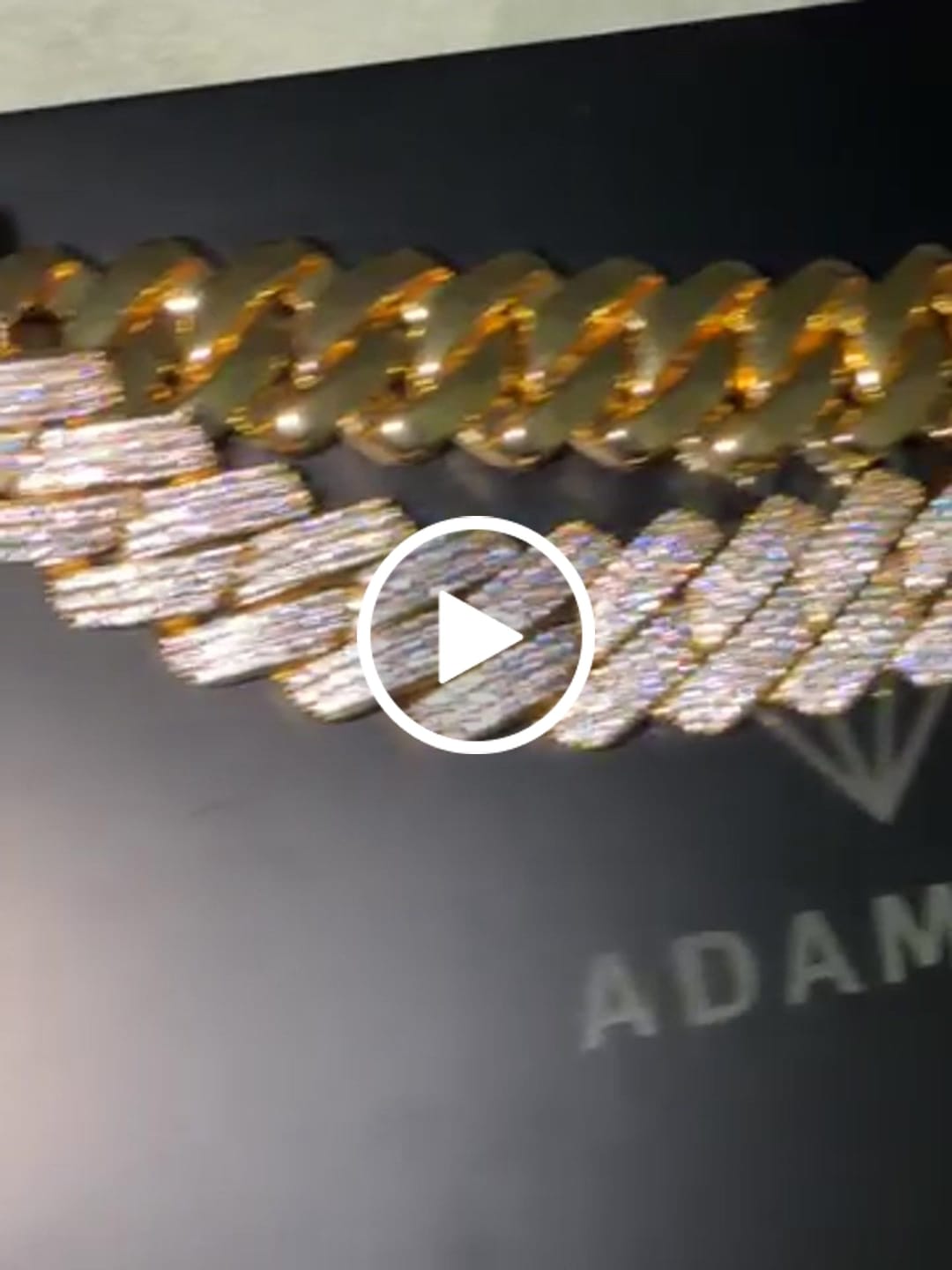 Customer video review of 20mm Moissanite Monaco Chain - 18k Gold - D Colour - VVS1
