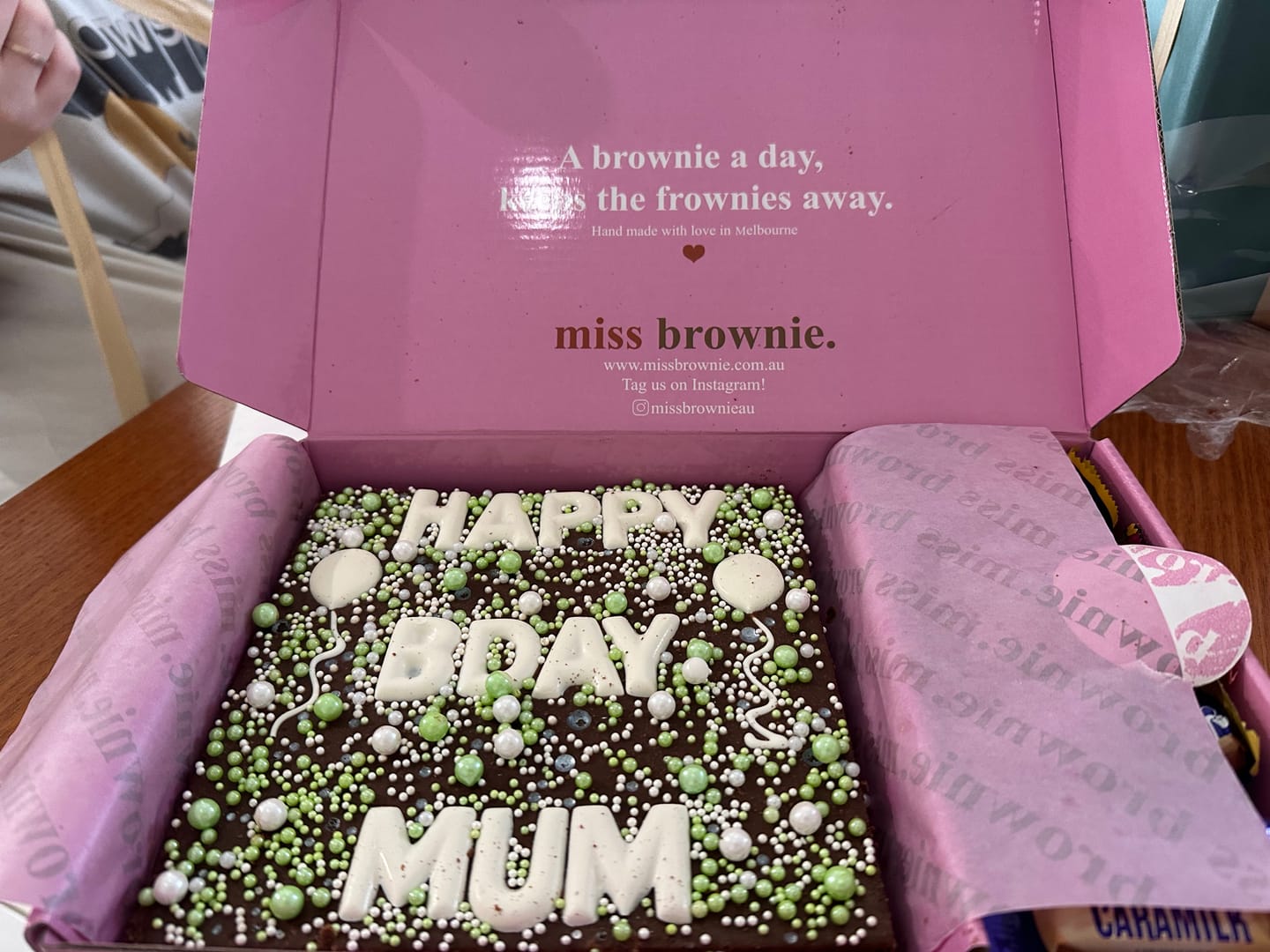 Customer photo review of Birthday Brownie · Mini