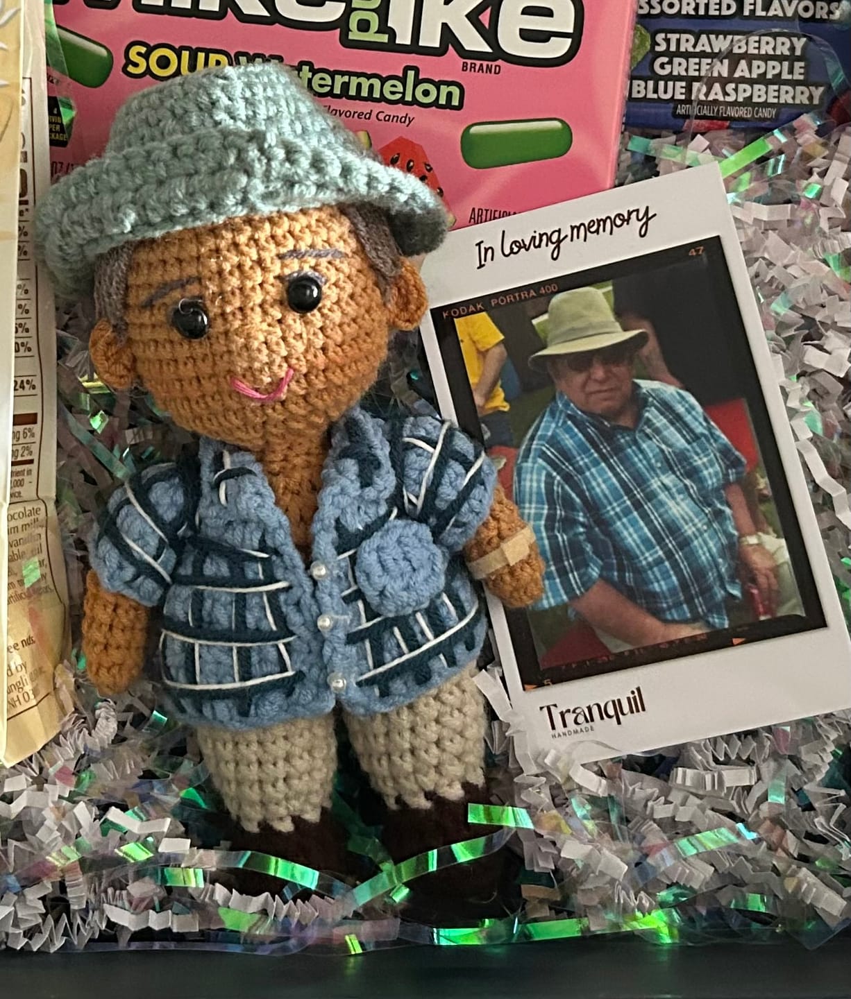 Customer photo review of Tranquil® - Personalized Crochet Doll with Photo Card