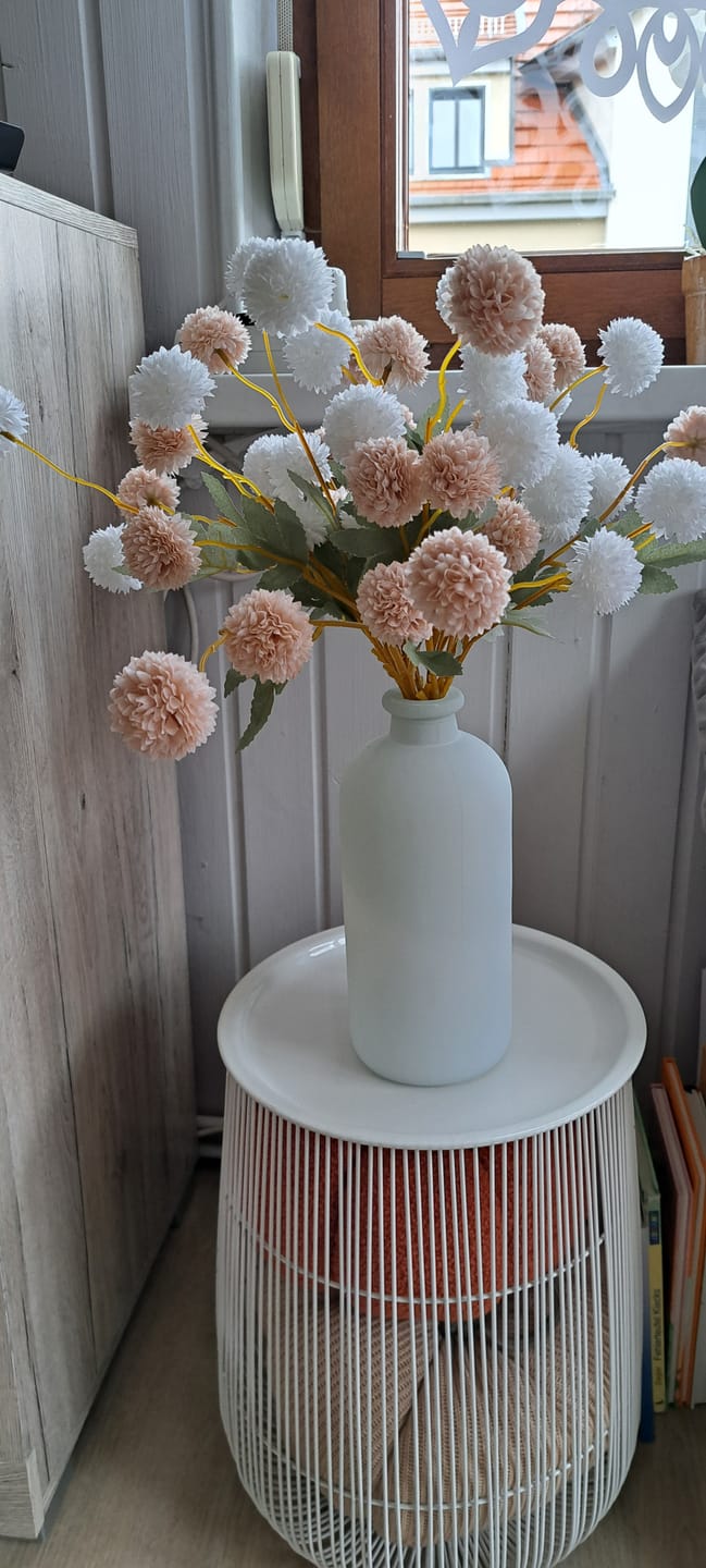 Customer photo review of Zijden Kiku Bloemen - Beige Mix