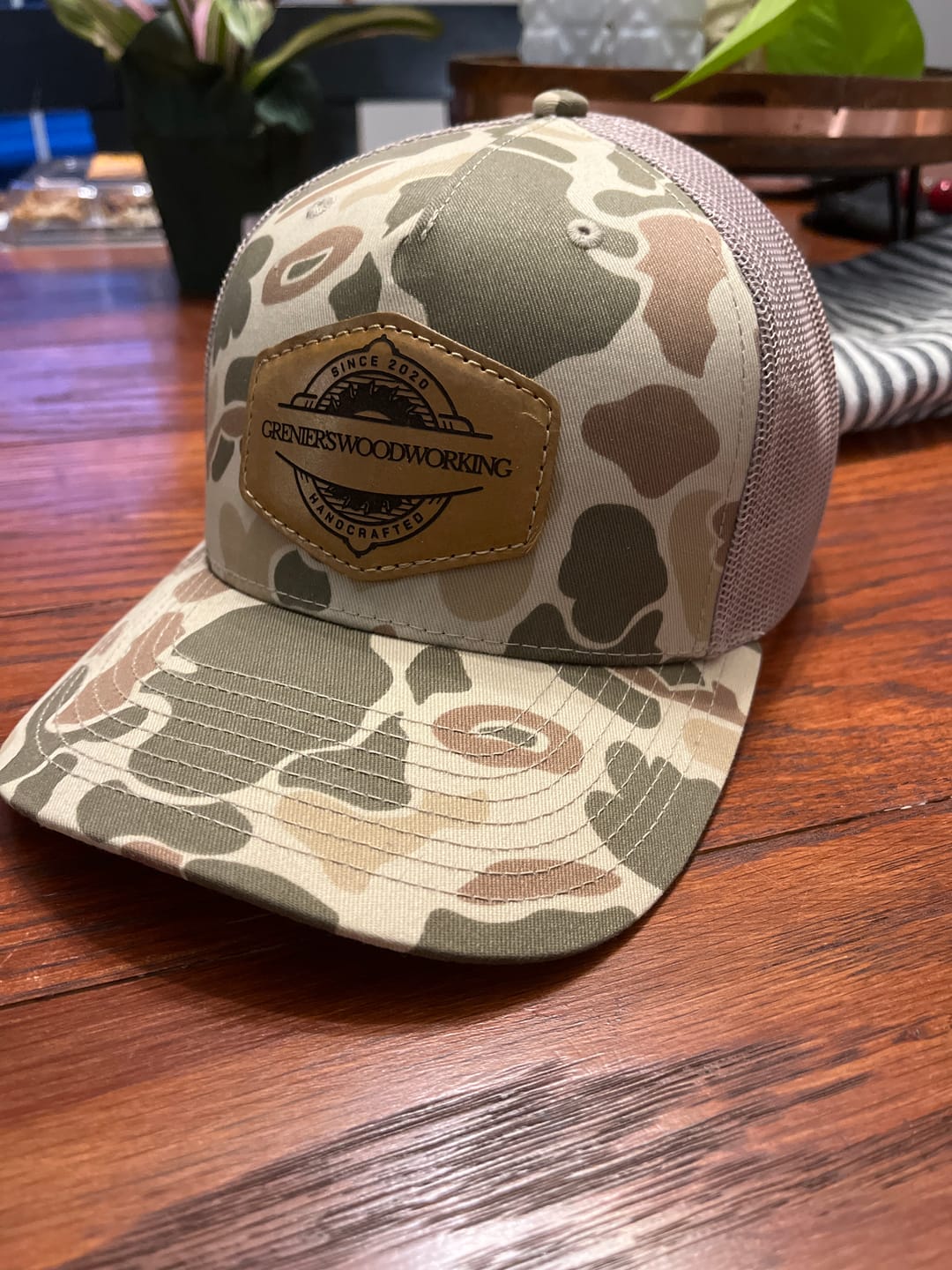 Customer photo review of Richardson 112PFP Camo Custom Leather Patch Hat
