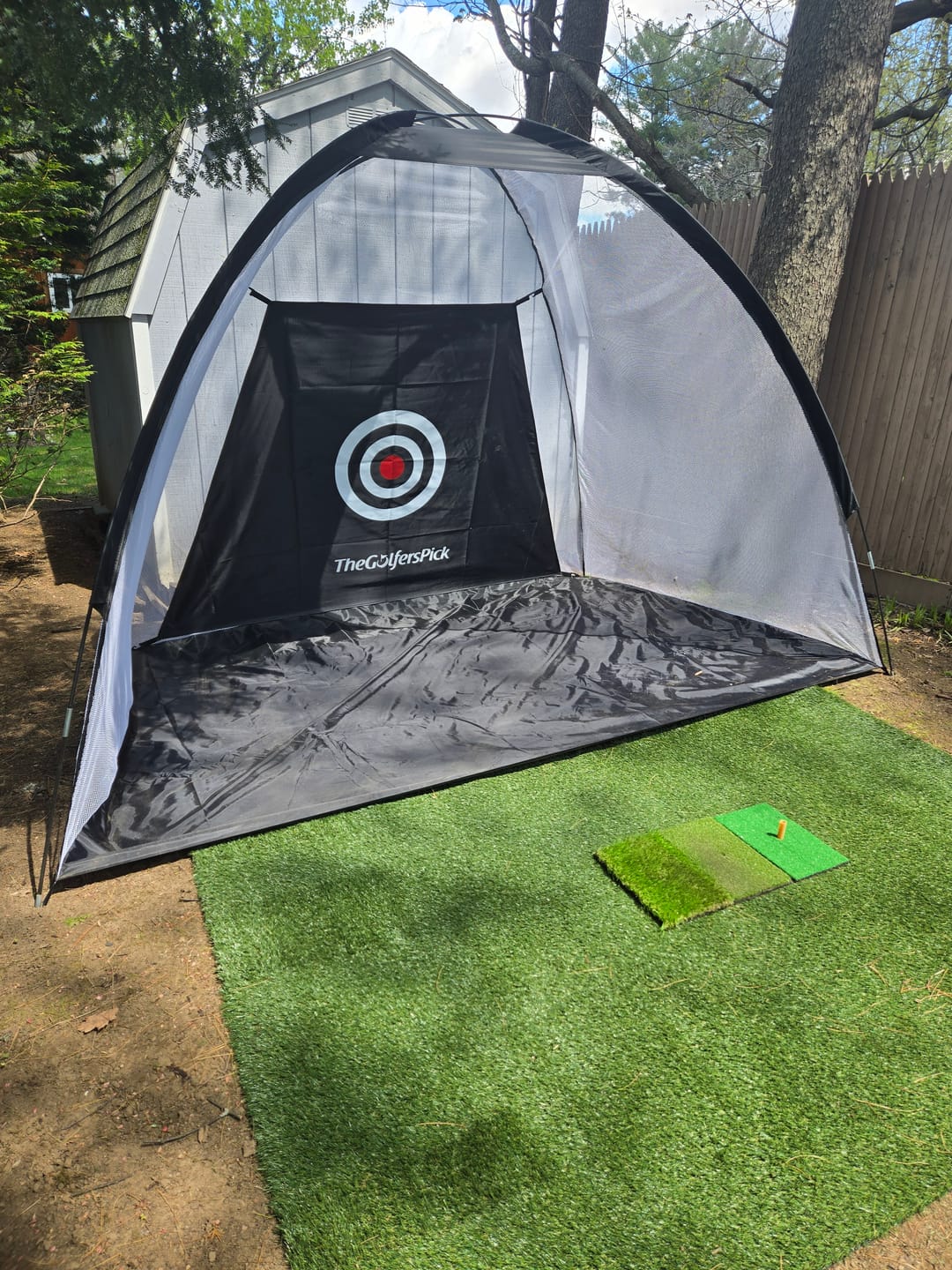 Customer photo review of Golf Practice Net for Indoors and Outdoors