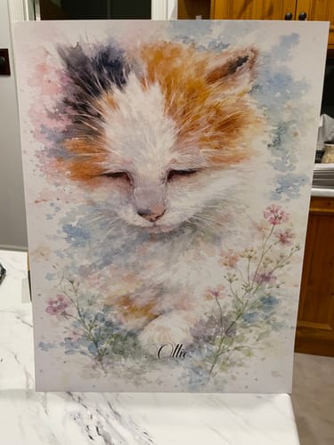 Customer photo review of Personalised Poster With Dog or Cat - Watercolour