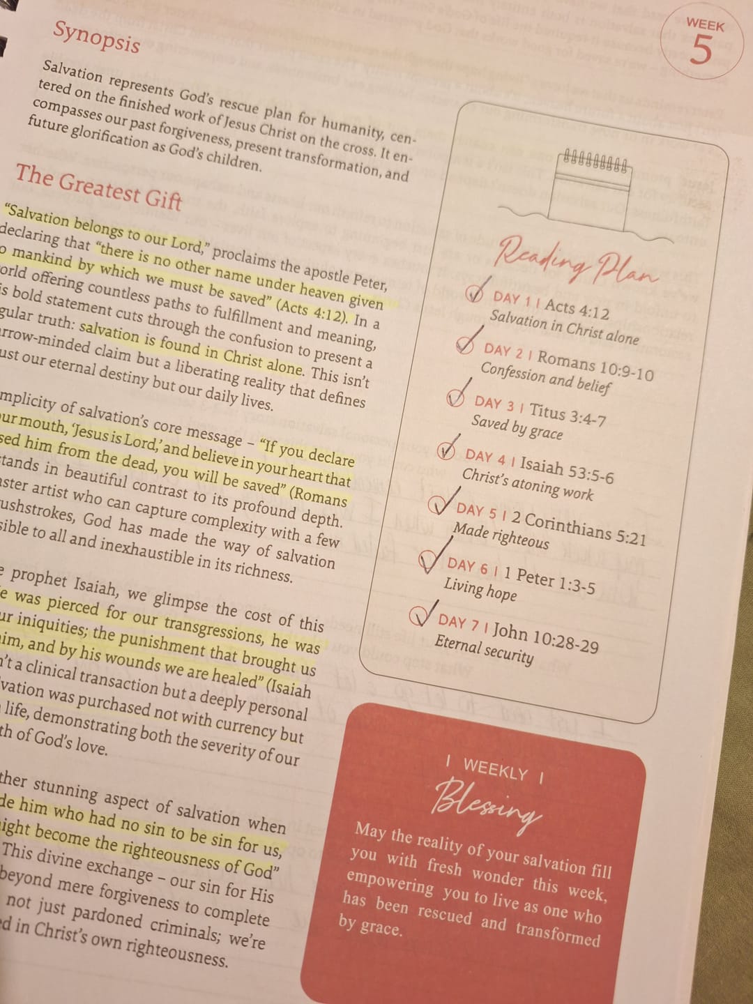 Customer photo review of The Bible In A Year: A 52-Week Journey Through God's Word