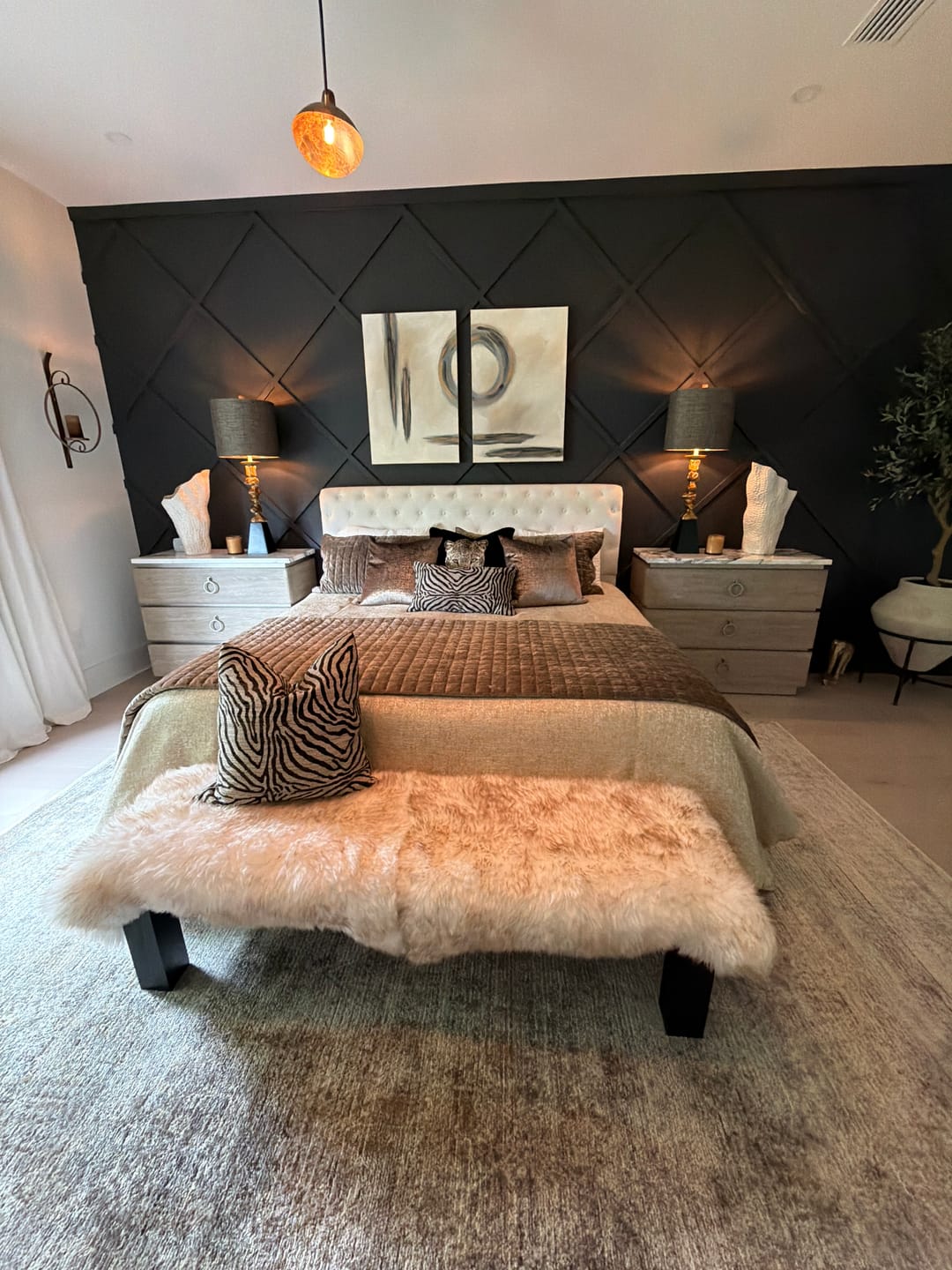 Customer photo review of Moody Zebra Pillow Cover